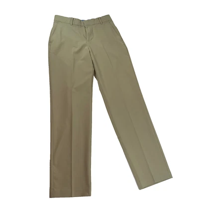 Calça social juvenil IZOD calças bonitas 18 cáqui frente plana perna reta meninos Z8D0019 - Imagem 1 de 4