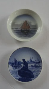 2 Royal Copenhagen Denmark Schmuckschale 2909 2422 Segelboot & Langelinie Meerjungfrau - Bild 1 von 6