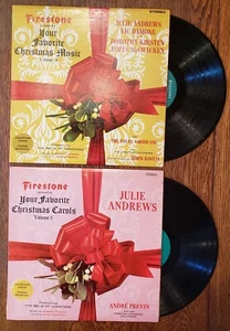 JULIE ANDREWS Christmas 2 LPs: Firestone Vol. 4 & 5  Favorite Christmas Music - Picture 1 of 10
