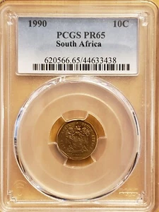 1990 South Africa 10 cent Proof PCGS PR65 Beautifully Toned 3438 - Picture 1 of 4