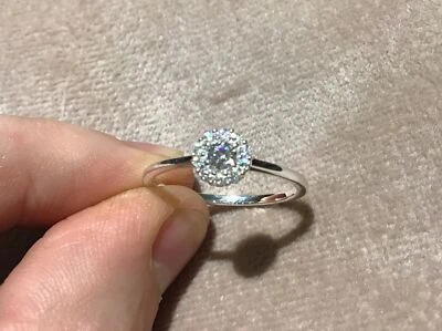 0.5 Carat Lab Created Diamond Ring In Platinum plated 925 Q & Half - Image 1 of 4