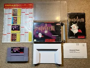 Final Fantasy III 3 (Super Nintendo SNES) Complete CIB + Ad - Picture 1 of 12