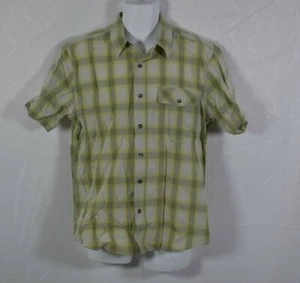 Mens ROYAL ROBBINS Green Western Plaid Button Down Short Sleeve Shirt Sz L - Picture 1 of 4