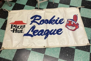 Vintage Cleveland Indians Large Banner Chief Wahoo - Pizza Hut Rookie League - Picture 1 of 5