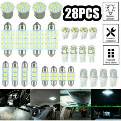 White LED Lights Bulbs Kit For Dome License Plate Lamps Car Interior Accessories - image 1 of 4