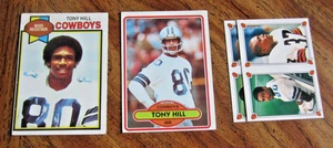 Lote de 4 tarjetas coleccionables Tony Hill Topps con 1 novato NFL fútbol americano Dallas Cowboys - Imagen 1 de 2