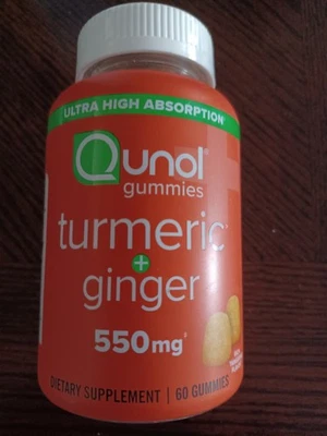 Gomitas Qunol de cúrcuma y jengibre, gomosas con 500 mg de cúrcuma + 50 mg de jengibre 12/25 Foto 1 de 4