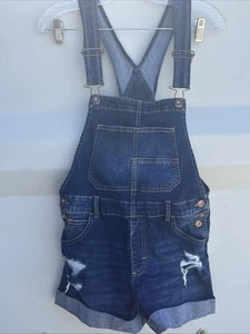 No Boundaries Denim Overall Shorts Size Small - Picture 1 of 6
