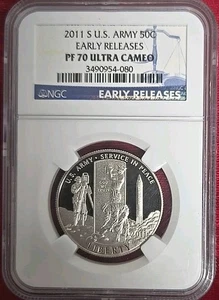 2011-S 50c. U.S. Army Commemorative Proof Half Dollar NGC Proof 70 - Picture 1 of 4