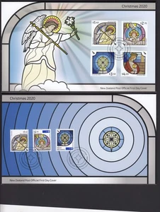 NEW ZEALAND 2020 Christmas, Set of 4 & 3 S/A’s on 2 FDC’s - Picture 1 of 1