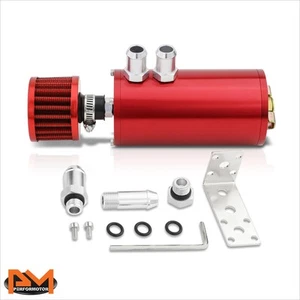 TANQUE/LATA DE RESPIRACIÓN DE CAPTURA DE MOTOR DE ALUMINIO CON FILTRO DE AIRE 5.5""X2.4"" ROJO - Imagen 1 de 6