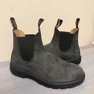 Blundstone 587 Men's Classic Chelsea Boots  Nubuck Rustic Gray Black Sz 7 ⭐️ - Picture 1 of 15