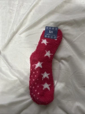New Karen Neuburger Soft Cozy Lounge Socks W/gripper Carmin Women One Sz - Image 1 of 4