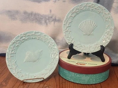 2 galletas barril arena lavado caracol ensalada postre plato coral diseño caja original Foto 1 de 4