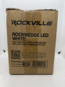 Rockville RockWedge LED RGBWA+UV Battery Powered Wireless DMX White Par Up-Light - Picture 1 of 4