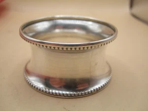 Birmingham 1913 Sterling Silver Napkin Ring With Beaded edge - James Swann - Picture 1 of 2