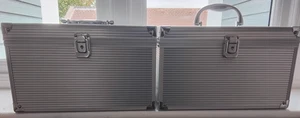 Two Silver 200 Disc cd/dvd storage boxes with handles Unused one has slight mark - Picture 1 of 10