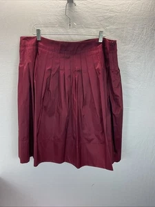 NEW Talbots Burgundy pleated Taffeta midi Holiday Skirt 18W formal party coctail - Picture 1 of 15
