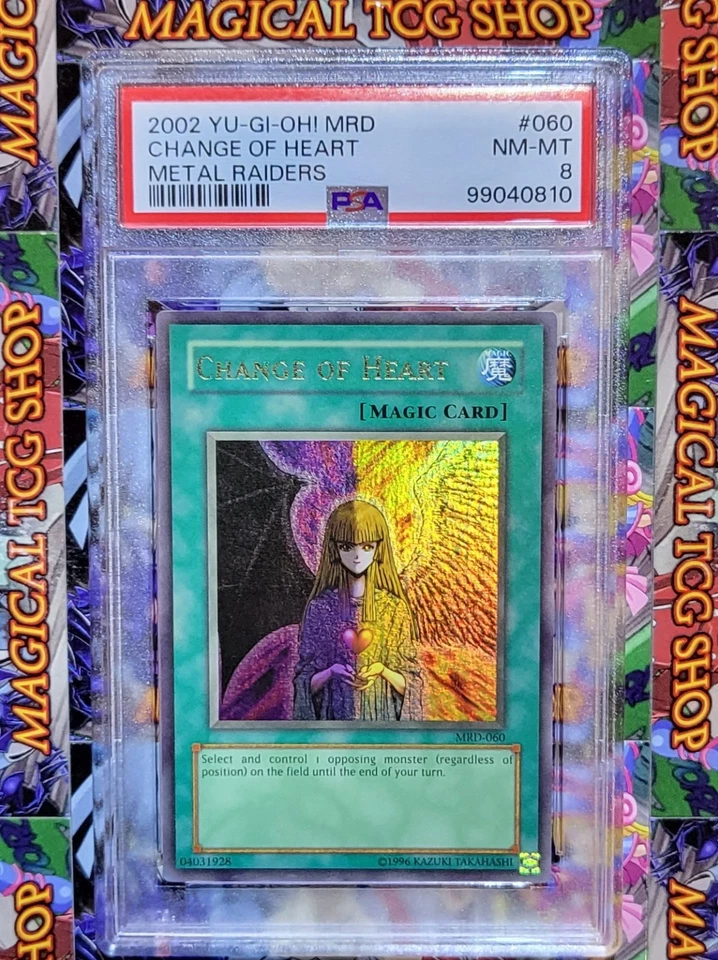 Yugioh Change of Heart Metal Raiders Ultra Rare MRD-060 Original Print PSA NM - Image 1 of 1