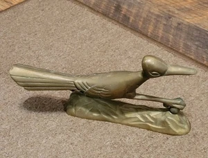 Vtg Brass Roadrunner Figurine 4” Tall 9” Long 21 oz Unbranded (13) - Picture 1 of 24