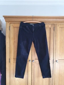 John Lewis Women's Black Fine Corduroy Straight Leg Trousers UK 12 - Picture 1 of 5