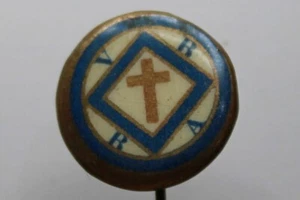 VINTAGE CELLULOIDE STICK PIN RELIGIOUS ? 15MM ACROSS #AA133 - Picture 1 of 7