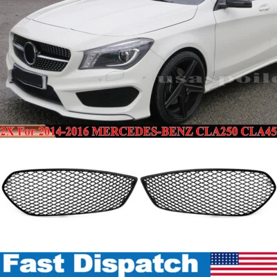 2PCS Front Bumper Fog Light Grille For Mercedes Benz W117 CLA250 CLA45 2014-16 Foto 1 de 4