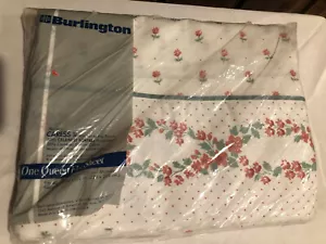 Vintage Burlington Queen Flat Sheet Fits 60x80 Inch New In Package - Picture 1 of 3