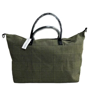 Lulu Dharma Green/ Black Plaid Frasier Weekender Bag Overnight Travel Tote. - Imagen 1 de 13
