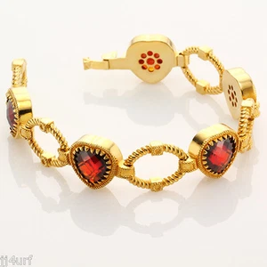 Rebecca Jewelry 27.20CTW Hydro Ruby Heart Romance Rope Bracelet, 8 Inches - Picture 1 of 3
