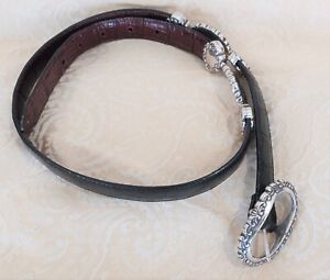 Brighton? Reversable brown and black leather belt, silver swivel, ML 32, B6300