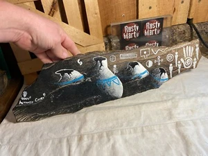 Native American Sandstone Painting on Rock by Antonio Carroll - Picture 1 of 3