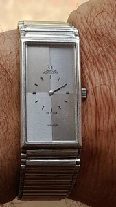 Rare Silver 0.925 OMEGA De Ville Tank 20mm X 40mm Mens Automatic Watch _3704 - Picture 1 of 17