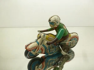SCHYLLING VINTAGE TIN TOY MS-702 MOTORCYCLE RACER #26 - L18cm - BAD CONDITION - Picture 1 of 9