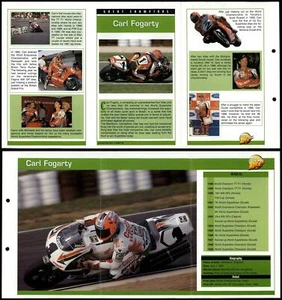 Carl Fogarty - Great Champions - Mega Bikes Hachette Fold-Out Card - Picture 1 of 1
