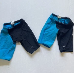 Speedo Tech Suit Swimsuit Jammer Youth Swim Competitive Size 22 Black Blue - Picture 1 of 5