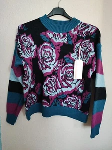 Toller Pullover, Blumen, Gestreift, Italienische Mode, 40,42,44, Winter - Bild 1 von 2
