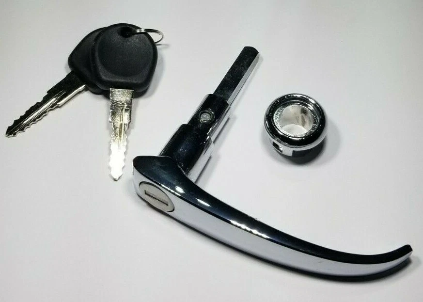 OUTER SIDE CARGO DOOR HANDLE W/ KEYS VOLKSWAGEN T2 BUS TRANSPORTER 1959-1964  Foto 1 de 1