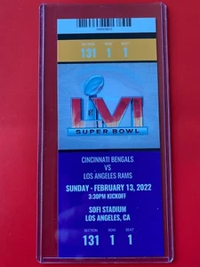 SUPER BOWL 56 LVI Replica Ticket - CINCINNATI BENGALS vs LA RAMS @ SOFI Stadium - Bild 1 von 5