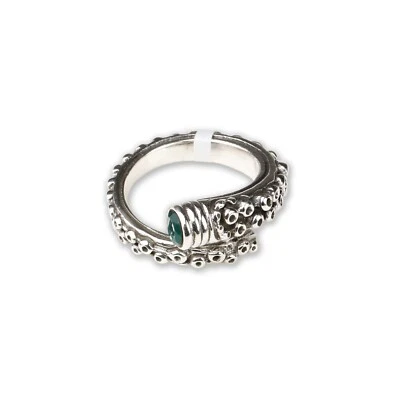 Anillo Abierto Ajustable De Ónix Verde De Plata Esterlina 925 Para Mujer Regalo - Imagen 1 de 4
