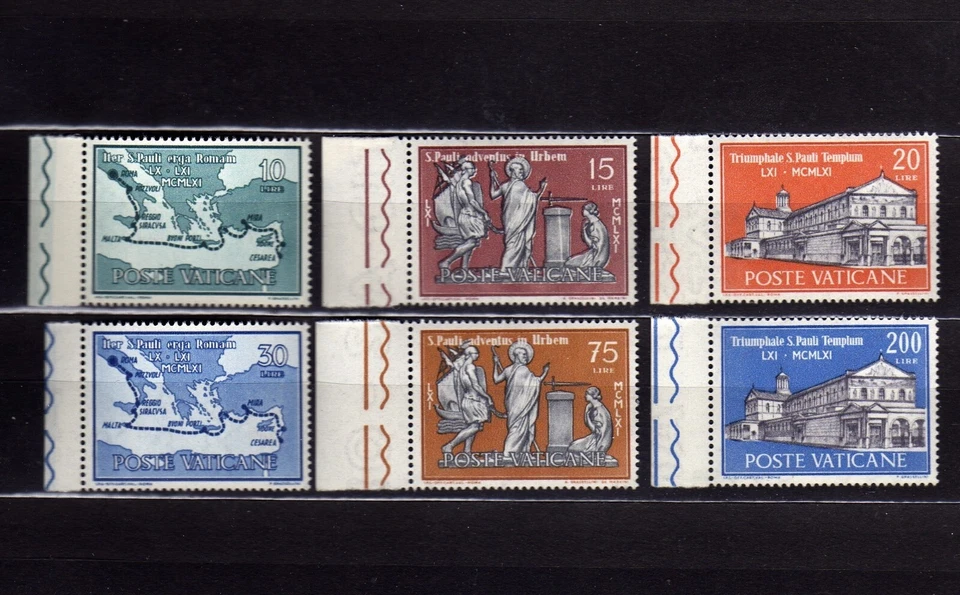 CIUDAD DEL VATICANO #304-309 MNH 1900 ANIVERSARIO. DE LLEGADA DE SAN PABLO A ROMA Foto 1 de 1