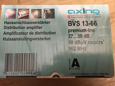 Hausanschlußverstärker BVS 13-66  27..30 dB Verstärkung Neu Klasse A F-Anschluss - Bild 1 von 3