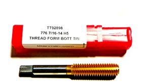 1pc) 7/16-14 H5 THREAD ROLL FORM BOTTOM TAP TIN COATED TITAN USA TT92898   TT125 - Picture 1 of 3