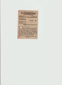 DR - Quittung - Nordbayerische Zeitung - Fürther Anzeiger August 1940 - Bild 1 von 2