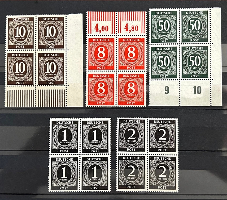 German Stamps Allied occupation - lot of 20 stamps 5 blocks MNH /258 - Image 1 of 1