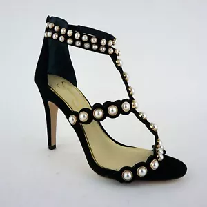 Jessica Simpson Women's (Sz 7.5) JS Eleia Heel Sandal, Black, $110 (3346P) - Picture 1 of 6