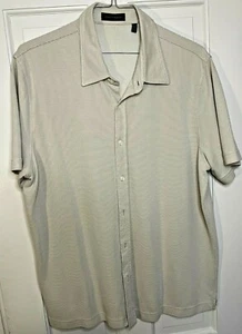 JOSEPH ABBOUD MEN'S TAN SHORT SLEEVE SILK BLEND SHIRT- SIZE XL TG 0567 - Picture 1 of 7