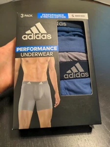 adidas Men's 3-Pack Performance Stretch Boxer Briefs, Blue Gray small 28"-30" - Picture 1 of 6