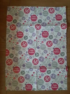 50th Birthday Wrapping Paper - Picture 1 of 1