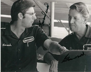 GLEN & LEONARD WOOD SIGNED NASCAR 8" x 10" PHOTO W/ COA HOF - Picture 1 of 1